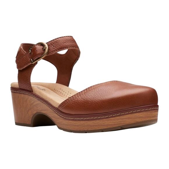 Clarks Shoes - Clarks Women's Paizlee Bay Clog Style Block Heel Platform Sandals Tan Size 5 1/2